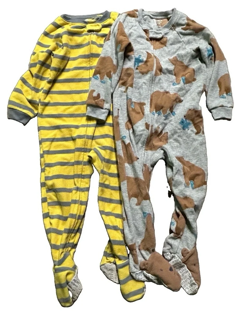 Toddler Boy Fleece Footie Pajamas Stripes Bears Size 2T